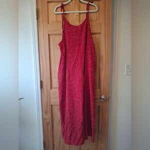 Red Polka Dot Wide Leg Jumpsuit Women's XL